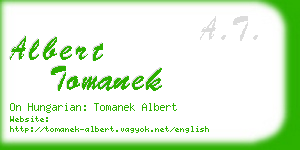 albert tomanek business card